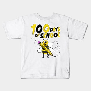 100 Days Of School Bee Wildlife Kindergarten 2022 Kids T-Shirt
